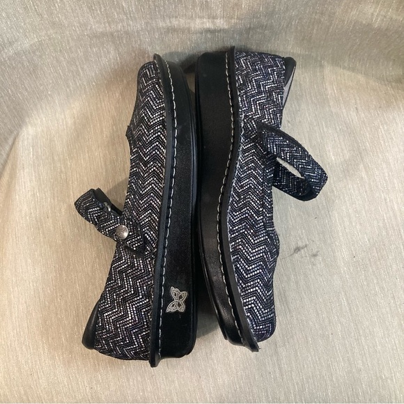 ALEGRIA Sz 39 Belle Mary Herringbone Comfort Sole Velcro Closure Leather Sandals - Picture 12 of 13